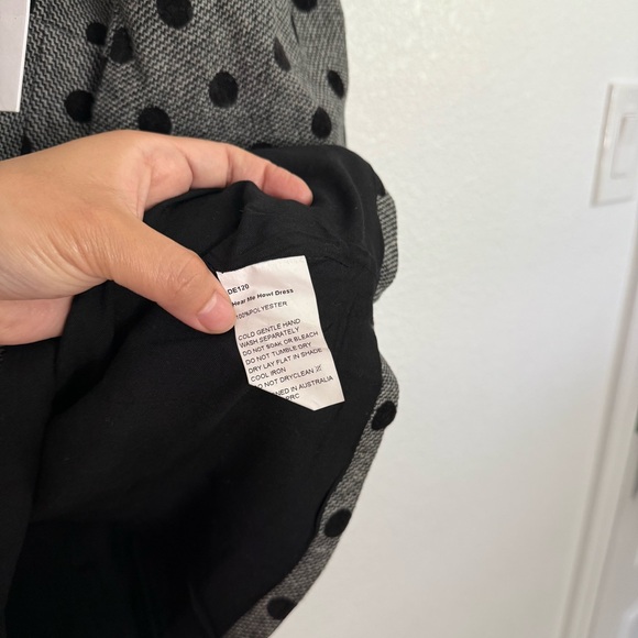 NWT Delphine The Label Hear Me Howl Polka Dot Dress in Gray 4 - Picture 7 of 9